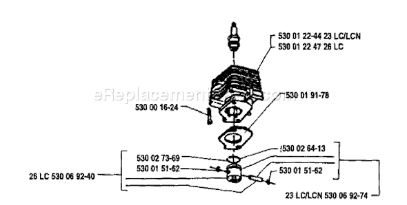 Husqvarna 23 LCN (1991-04) Trimmer Carburetor Details Diagram