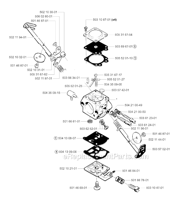 Husqvarna 240R (1998-10) Brushcutter Carburetor Details Diagram