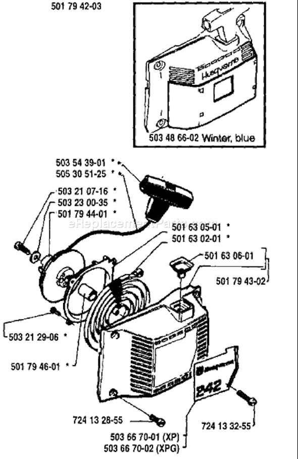 Husqvarna 242 (1994-04) Chainsaw Page J Diagram