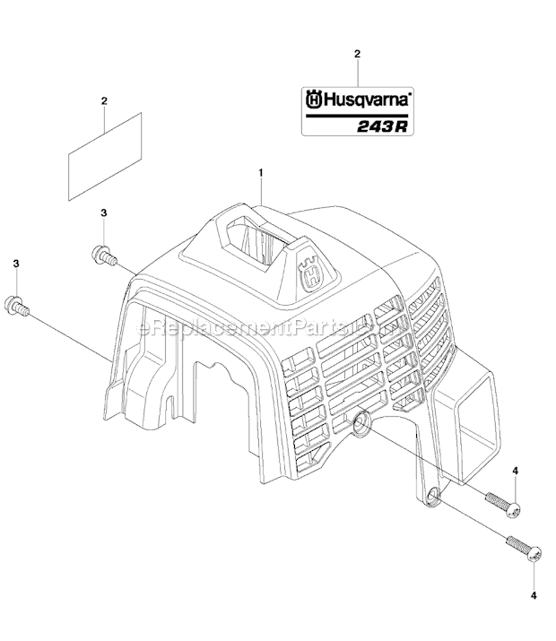 Husqvarna 243R (2011-08) Brushcutter Cylinder Cover Diagram