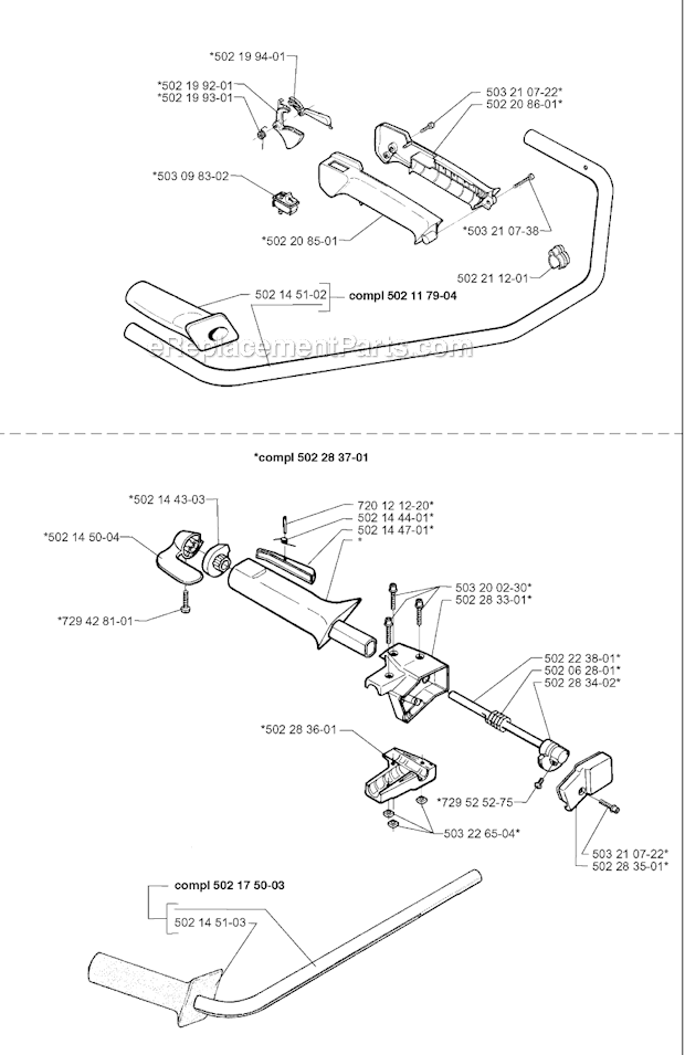 Husqvarna 252RX (1997-08) Brushcutter Handle  Controls Diagram