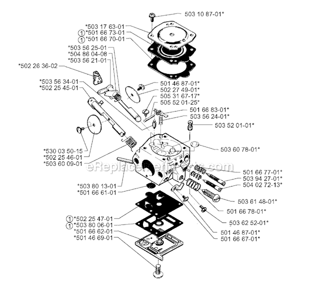 Husqvarna 252RX (1997-08) Brushcutter Carburetor Details Diagram