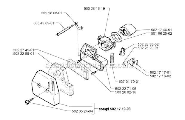 Husqvarna 252RX (1999-04) Brushcutter Carburetor  Air Filter Diagram