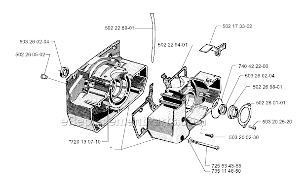 Husqvarna 252RX (1999-04) Brushcutter Crankcase Diagram