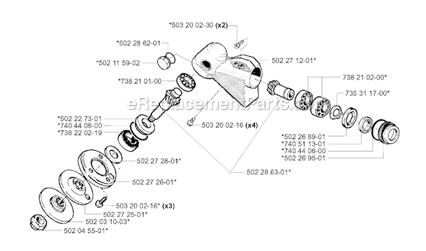 Husqvarna 252RX (2001-05) Brushcutter Bevel Gear Diagram