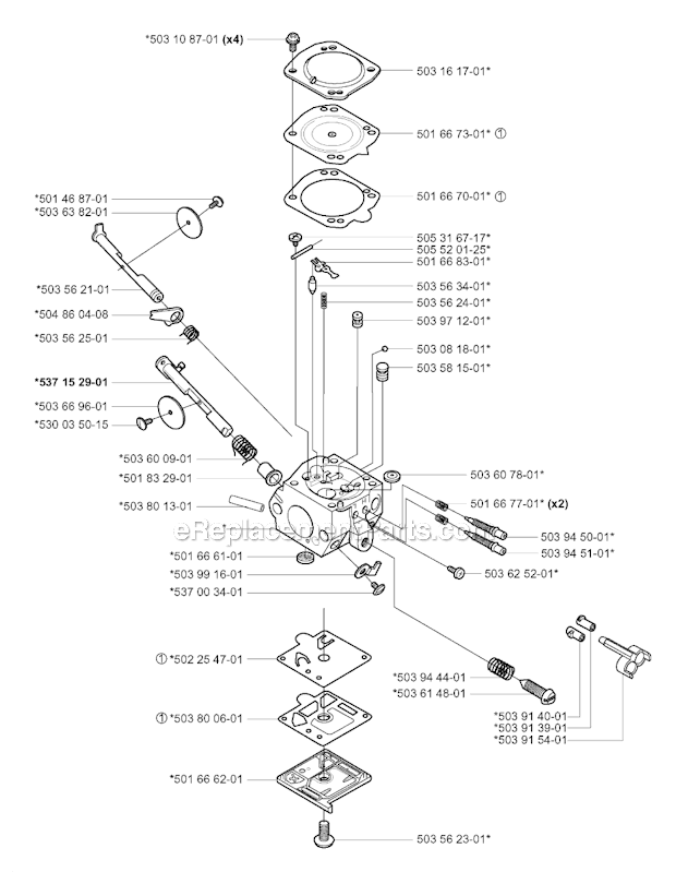 Husqvarna 252RX (2001-05) Brushcutter Carburetor Details (Walbro Had-187) Diagram