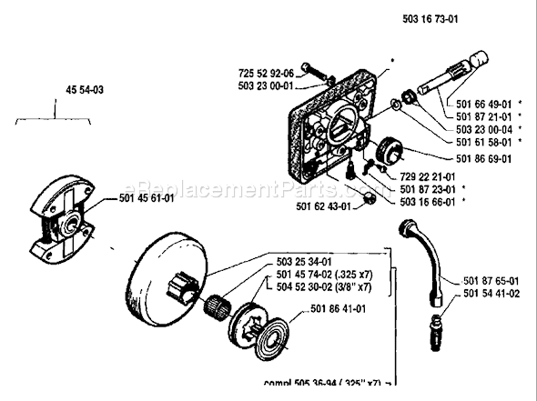 Husqvarna 254 (1987-01) Chainsaw Page H Diagram