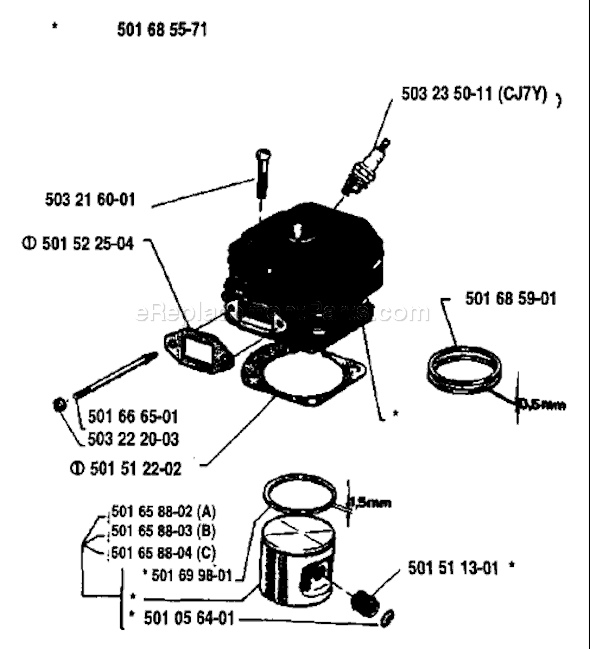 Husqvarna 266 (1984-10) Chainsaw Page J Diagram