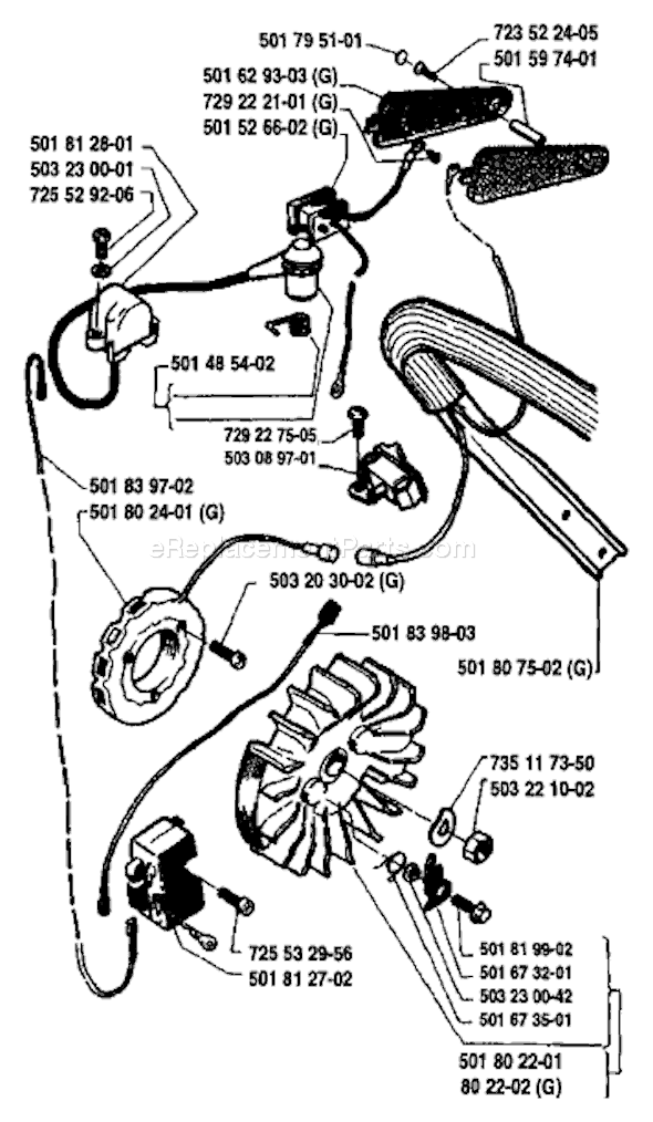 Husqvarna 281 (1988-01) Chainsaw Page G Diagram