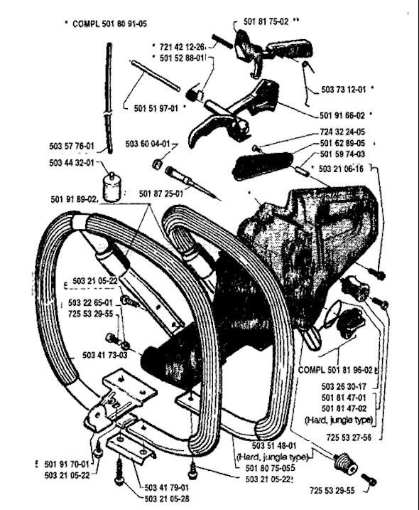 Husqvarna 288 (1993-09) Chainsaw Page K Diagram