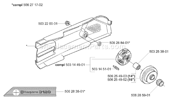 Husqvarna 3120 K (2001-06) Power Cutter Page E Diagram