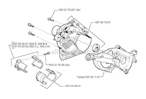 Husqvarna 322R (1999-03) Brushcutter Crankcase Diagram