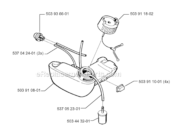 Husqvarna 322R (1999-03) Brushcutter Fuel Tank Diagram