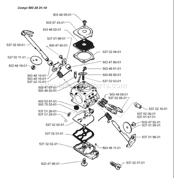 Husqvarna 322 E (1999-10) Trimmer Cylinder Cover Diagram