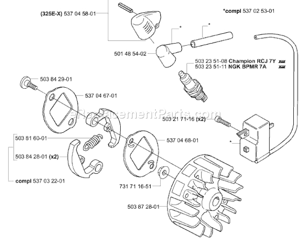 Husqvarna 322 E (2001-01) Trimmer Cylinder Piston Diagram