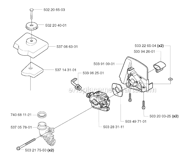 Husqvarna 326RX (2002-02) Brushcutter Carburetor  Air Filter Diagram