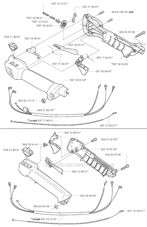 Husqvarna 326RX (2002-08) Brushcutter Throttle Controls Diagram