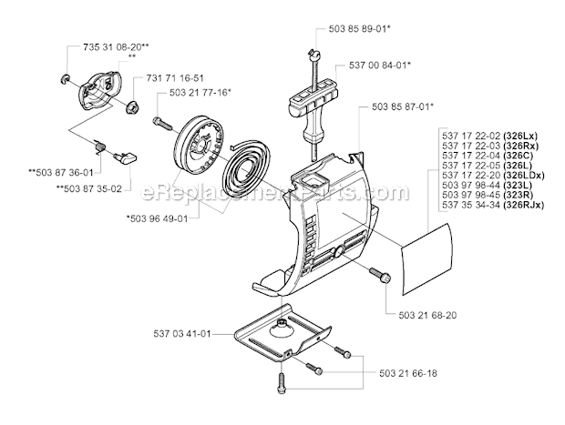 Husqvarna 326RX (2004-03) Brushcutter Starter Diagram