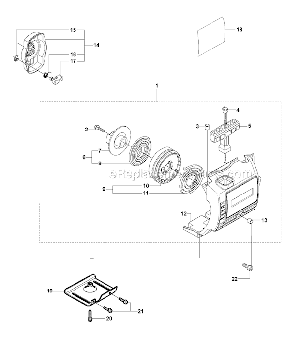 Husqvarna 326RX (2009-05) Brushcutter Starter (1) Diagram