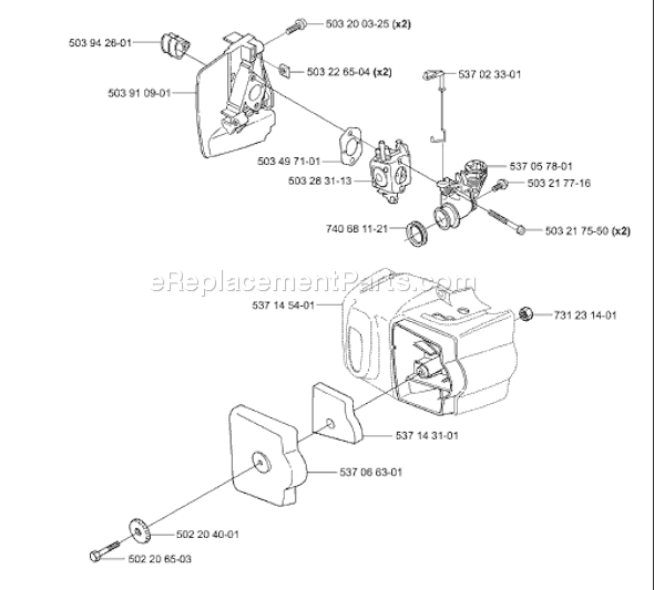 Husqvarna 326 HD 60 X-Series (2002-02) Hedge Trimmer Page B Diagram