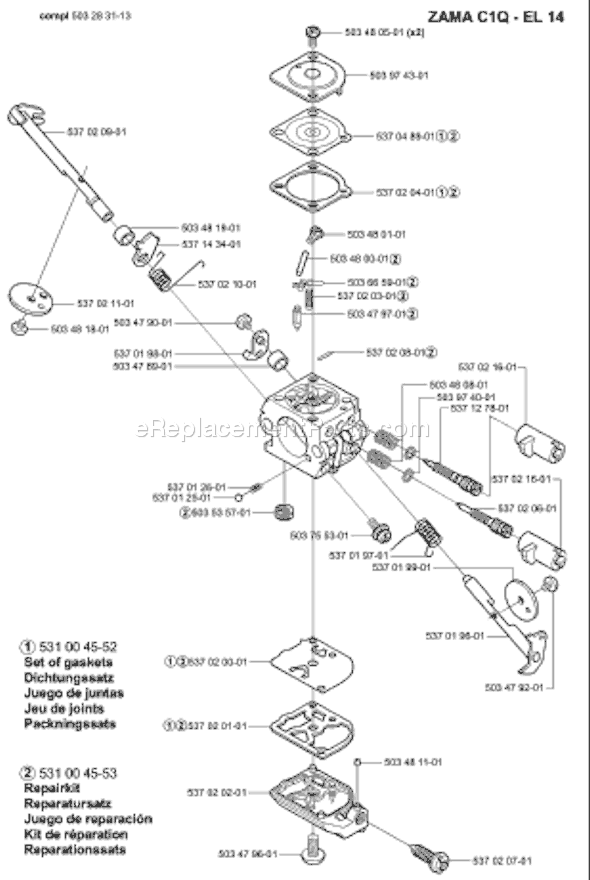 Husqvarna 326 HD 60 X-Series (2002-02) Hedge Trimmer Page C Diagram