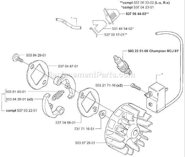 Husqvarna 326 L (2001-03) Trimmer Page E Diagram