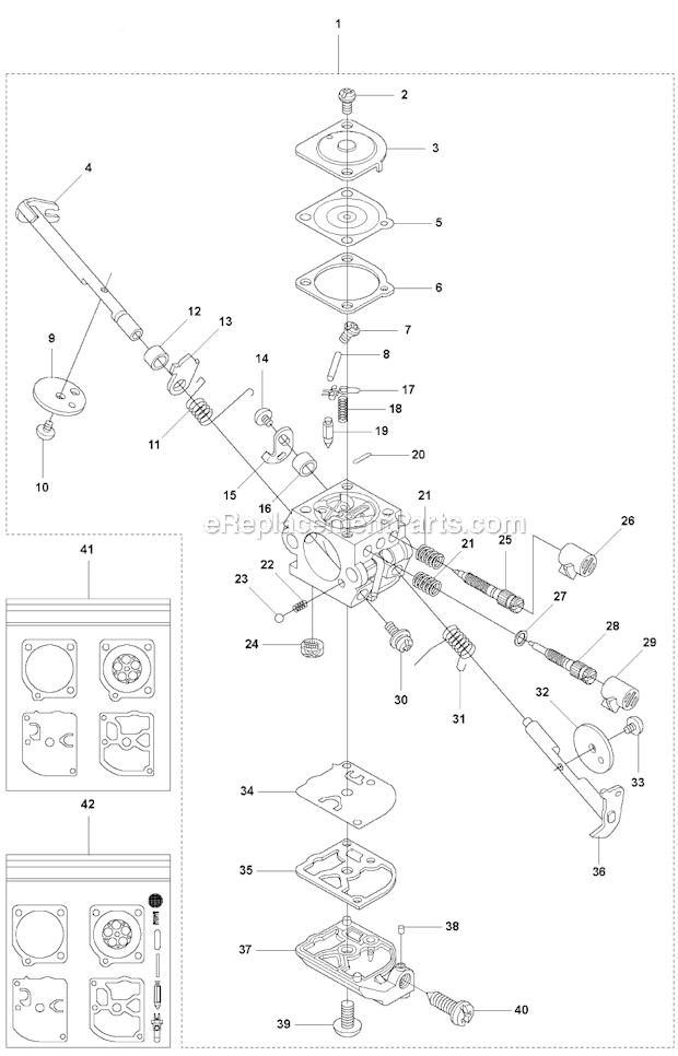 Husqvarna 327PT5S (2011-06) Pruner Carburetor Diagram