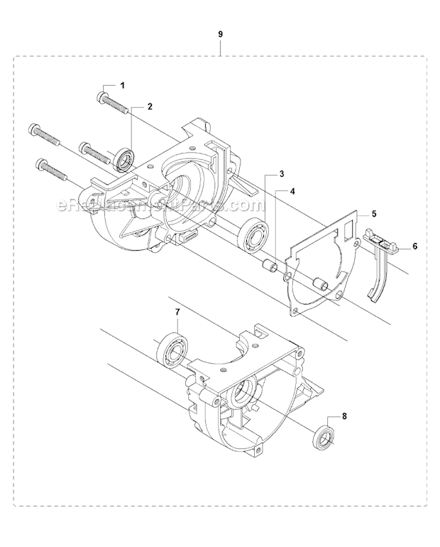 Husqvarna 335FR (2008-10) Brushcutter Crankcase Diagram