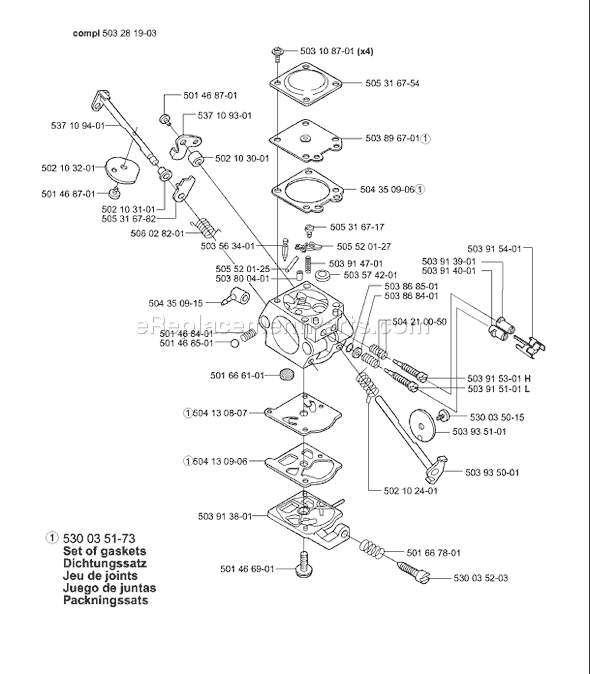 Husqvarna 335 XPT (2001-05) Chainsaw Page C Diagram