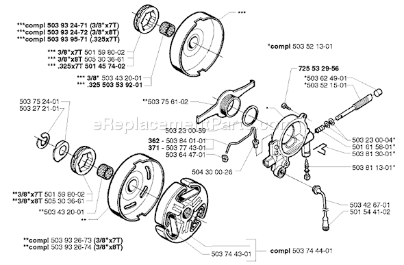 Husqvarna 371 (1999-05) Chainsaw Page I Diagram