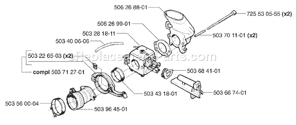 Husqvarna 371 K (2003-08) Chainsaw Page F Diagram