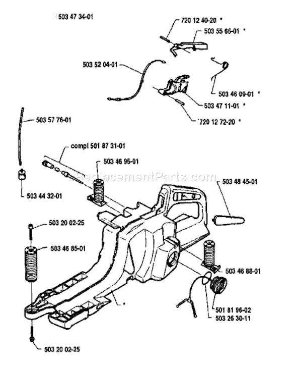 Husqvarna 394 (1992-01) Chainsaw Page J Diagram