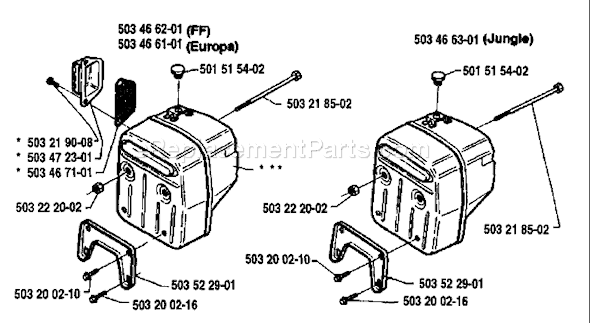 Husqvarna 394 (1992-01) Chainsaw Page G Diagram