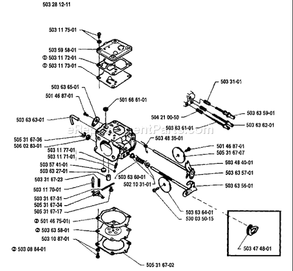 Husqvarna 394 (1992-02) Chainsaw Page B Diagram