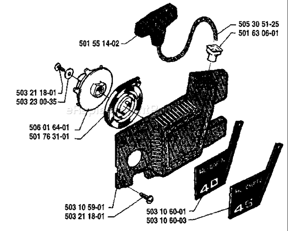 Husqvarna 40 (1987-01) Chainsaw Page L Diagram