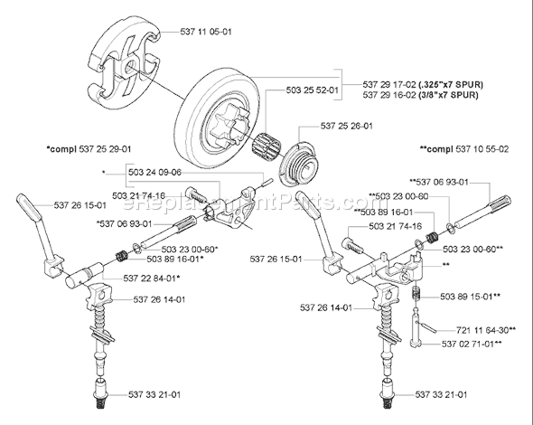 Husqvarna 455 (2005-01) Chainsaw Page D Diagram