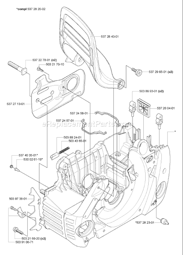 Husqvarna 455 (2005-01) Chainsaw Page E Diagram