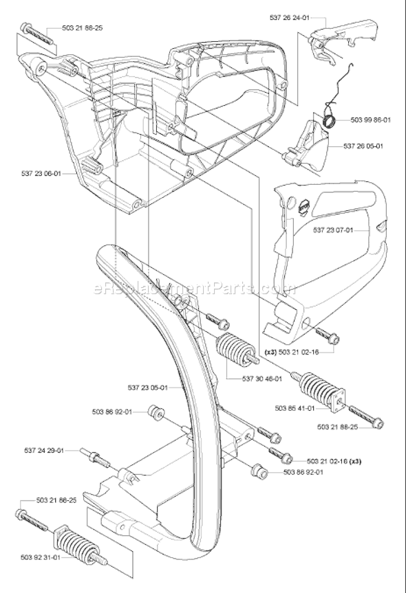 Husqvarna 455 (2005-01) Chainsaw Page H Diagram