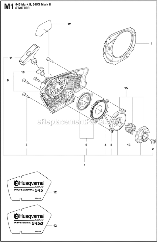 Husqvarna 545 Mark II Chainsaw Starter A Diagram