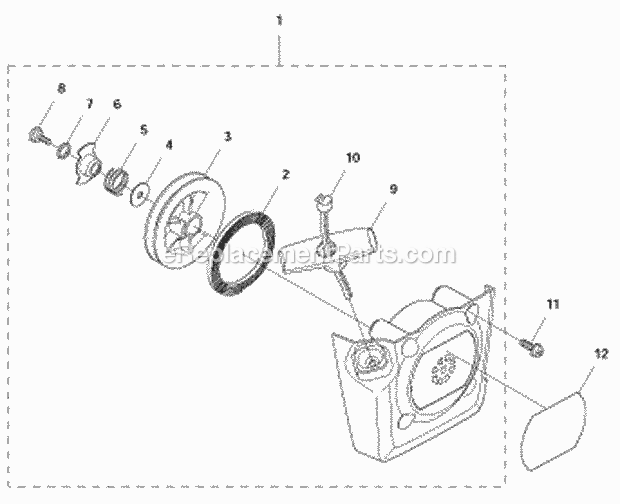 Husqvarna 570BTS (2011-05) 65.6cc 2-Cycle Backpack Leaf Blower Starter Diagram