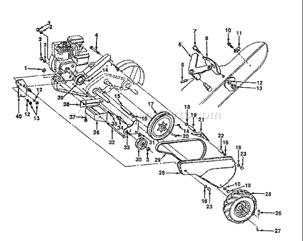 Husqvarna CRT 50 (HRT5B) (1990-11) Tiller Page B Diagram