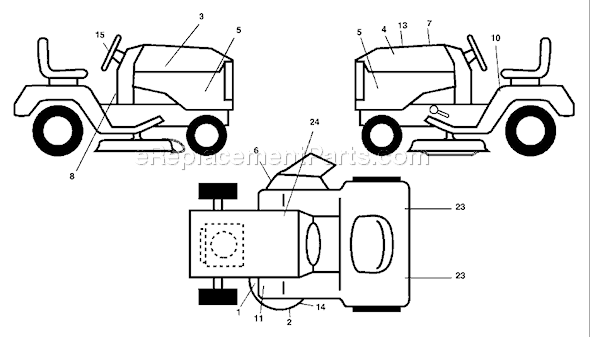 Husqvarna GTH 2548 (LOGT25H48B) (954572134) (2004-02) Ride Mower Page B Diagram