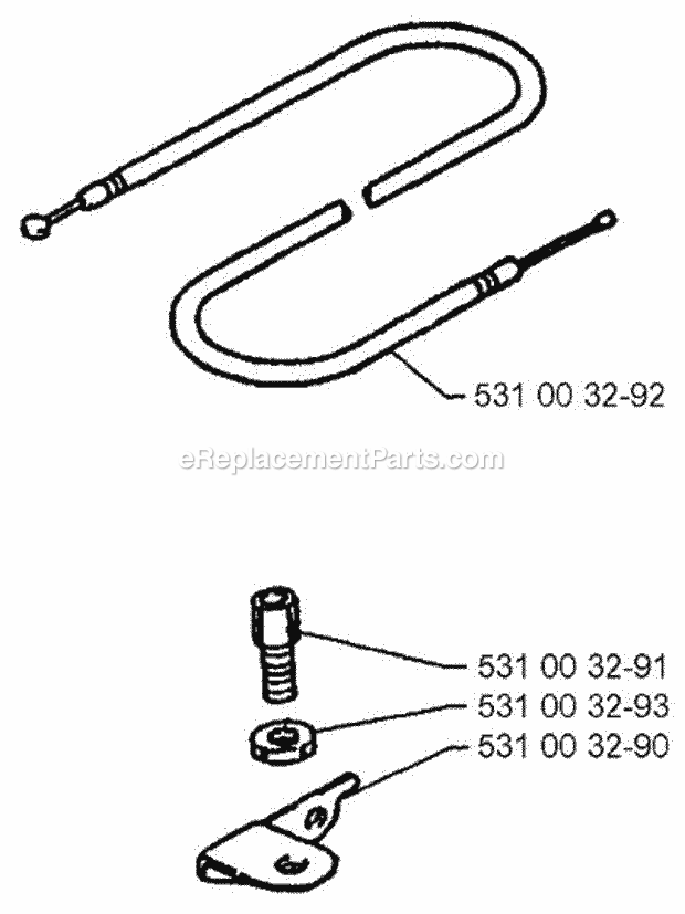 Husqvarna H140B (1995-07) Backpack Blower Throttle Controls Diagram