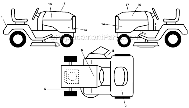 Husqvarna LGT2554 (96045001503) Lawn Tractor Decals Diagram