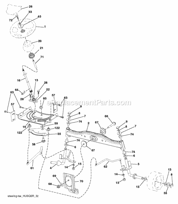 Husqvarna LT2217A (2012-08) LT2217A - 96041010406 (2012-08) Steering Diagram