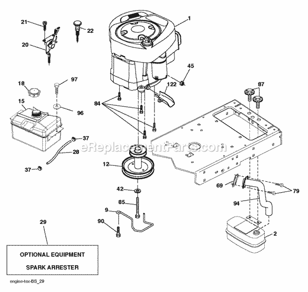 Husqvarna LT2217A (2012-08) LT2217A - 96041010406 (2012-08) Engine Diagram