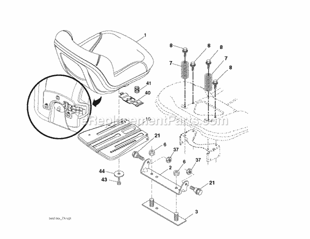 Husqvarna LT2217A (2012-08) LT2217A - 96041010406 (2012-08) Seat Diagram