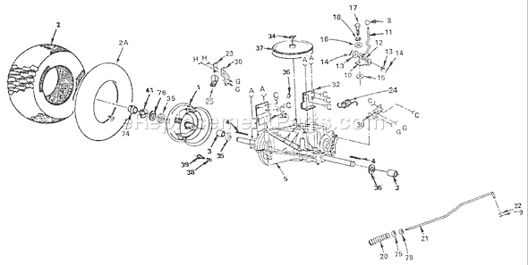 Husqvarna LT 125 (HVLT125AE) (1990-01) Ride Mower Page J Diagram