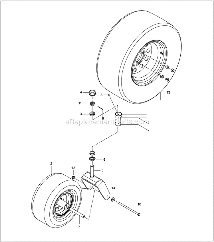 Husqvarna MZ61 Zero-Turn Mower Wheels And Tires Diagram
