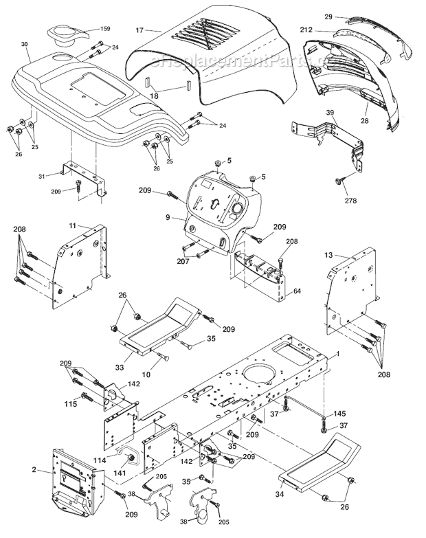 Poulan PO19542LT (532440624) Lawn Tractor Page B Diagram